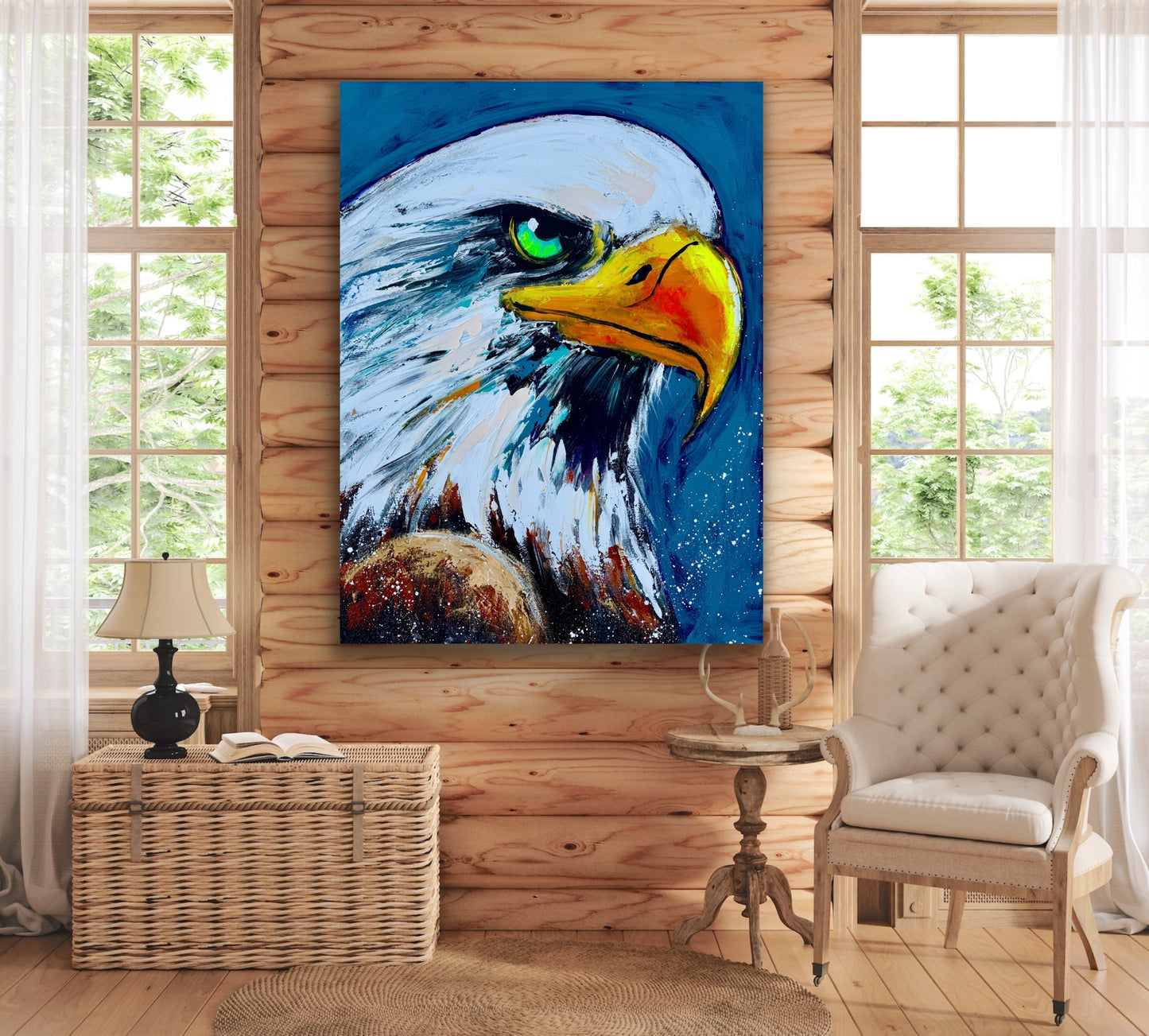 AVAILABLE | 36x48 RESILIENT Abstract Eagle Painting